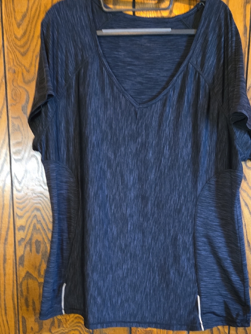 Velocity Navy Blue Short Sleeve V-Neck Top